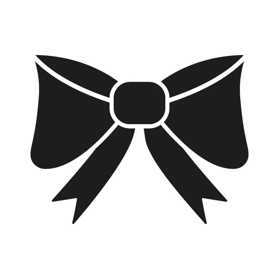 Ribbon Bow Solid Icon. Decorative Accessory, Gift Wrapping, And Fashion Stylist Silhouette Symbol. Elegant Embellishment And Holiday Decoration. Isolated Illustration vector