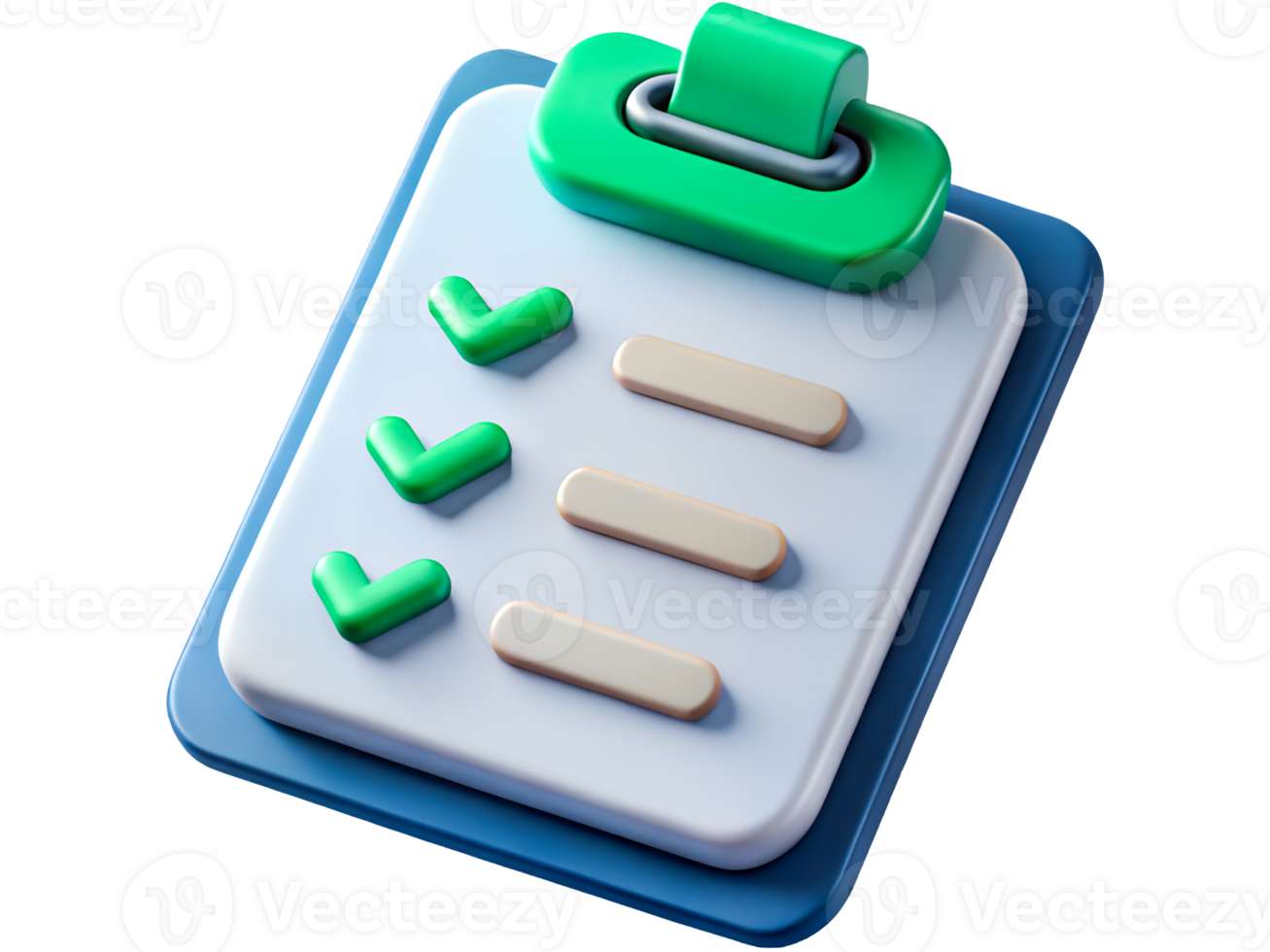 Colorful 3D Checklist Icon on Transparent Background with Checkmarks png