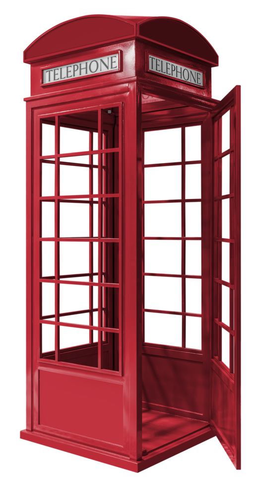 Red public telephone booth png