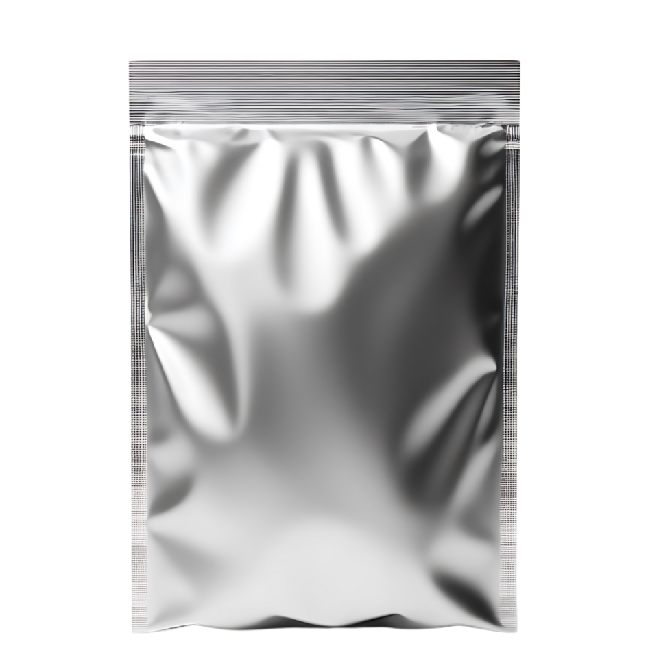 Close-up view of a sealed metallic storage bag. png