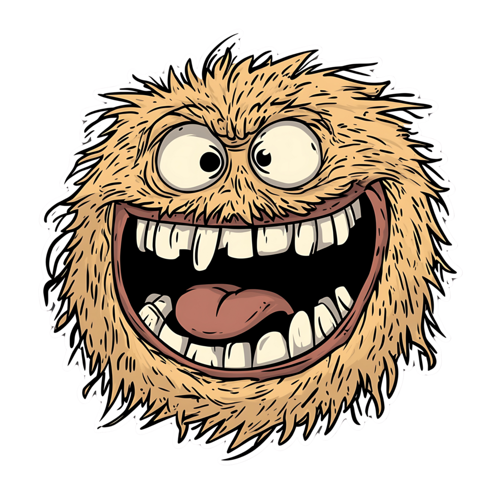 Cartoon creature with a large, joyful expression. png