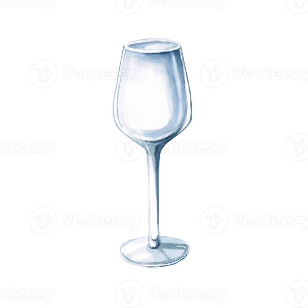 Empty wine glass. Isolated watercolor illustration for restaurant design, menu, poster and fabric printing. png