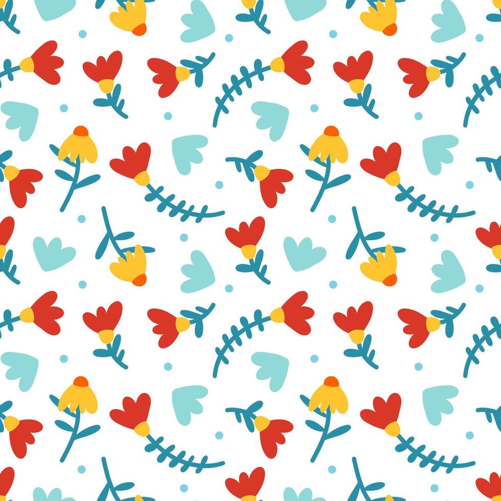 Flowers with leaves highlighted on a white background. color illustration with plants. A collection of cute colors for printing, design, banners, patterns and postcards. vector
