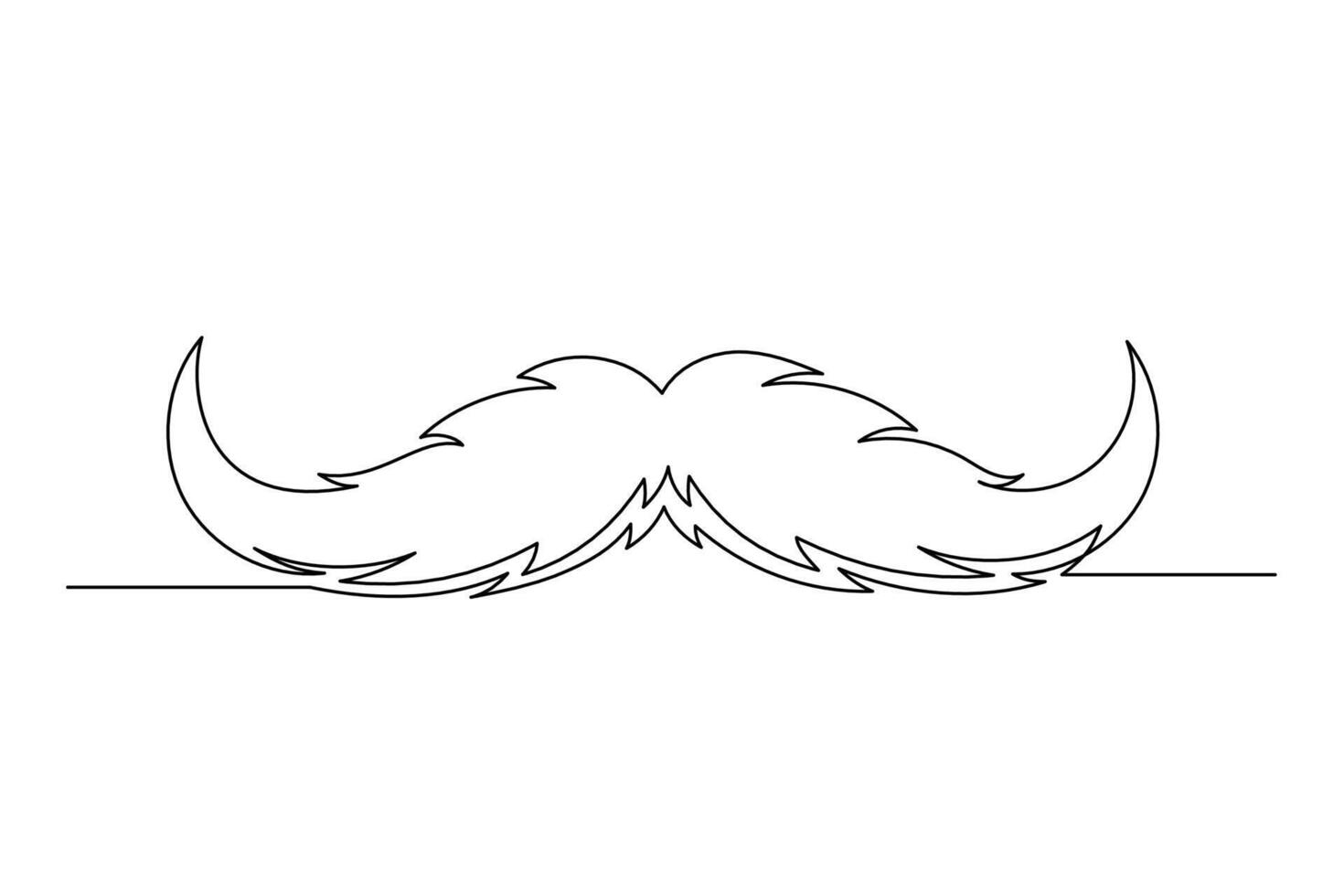 Continuous one line mustache vector