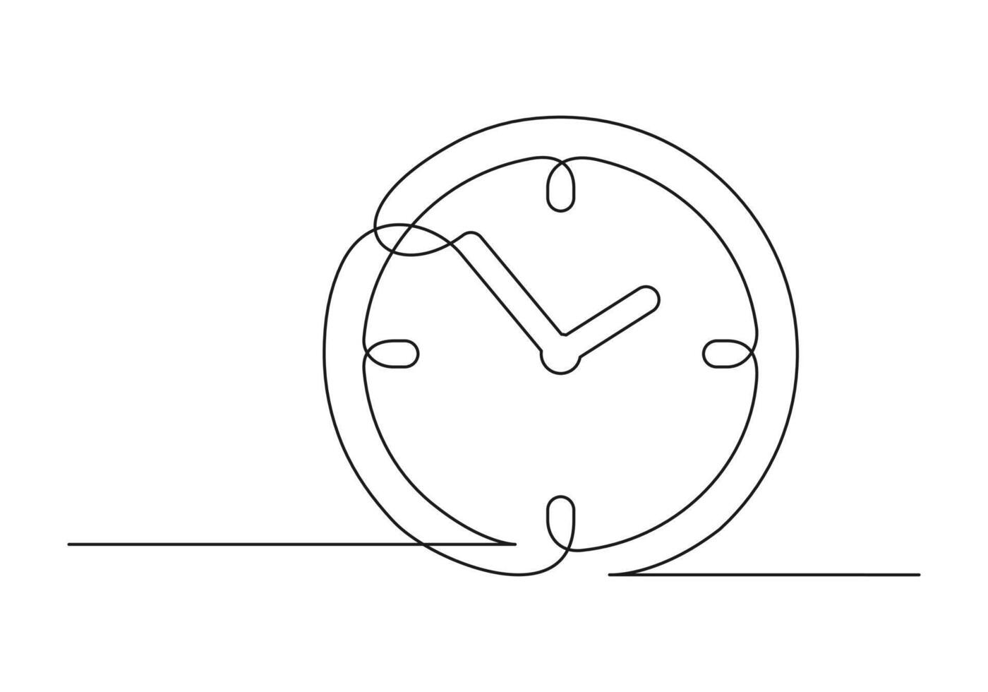 Continuous drawing of one line of an clock vector
