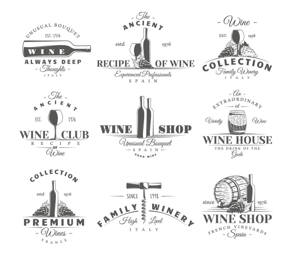 Wine labels set vector