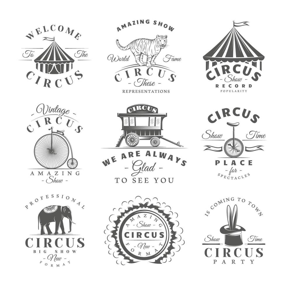 Circus labels set vector