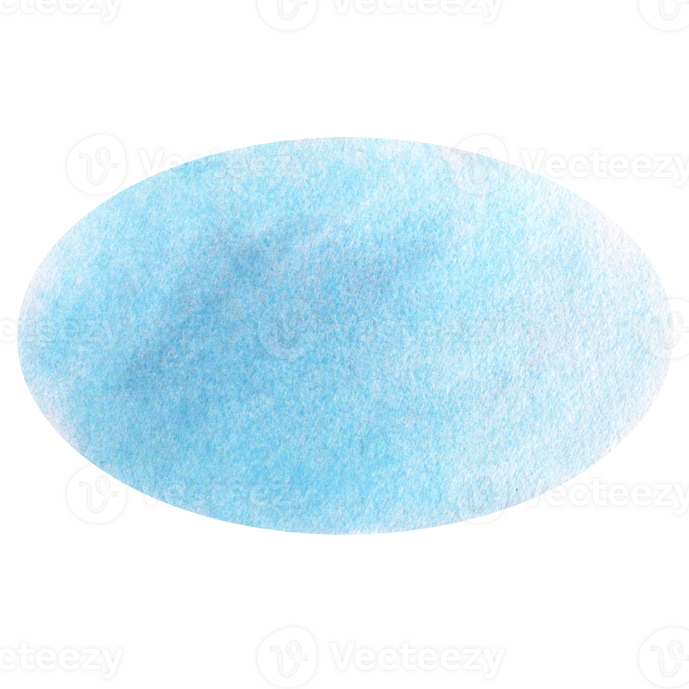 Blue oval spot background. Hand-painted watercolor geometric stain ideal as a decorative mirror, water element, or abstract background, tempate, text frame in banner, card, postcard, sign png