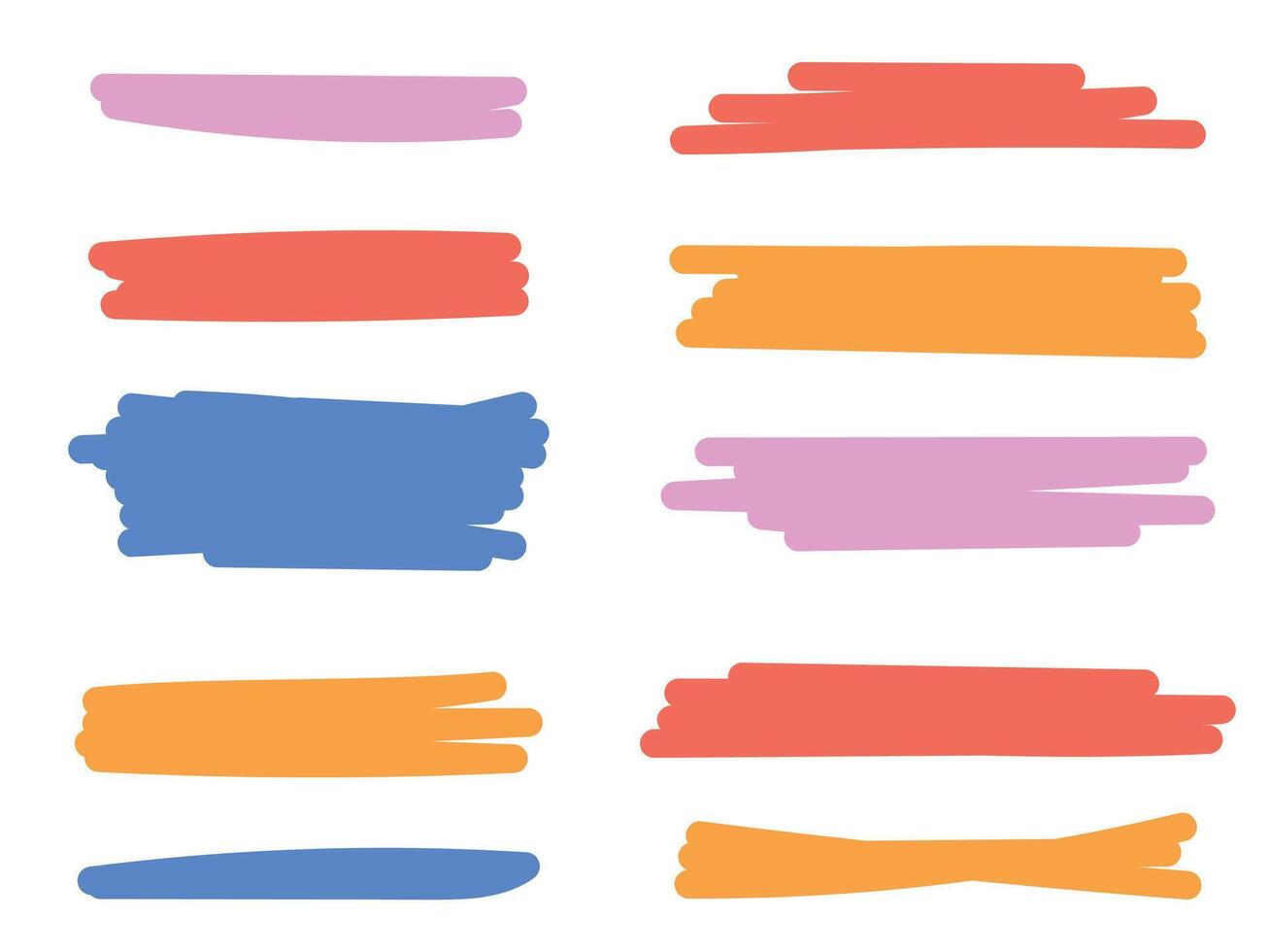 Highlight the marker line, colorful abstract felt pen tip and marker frame vector