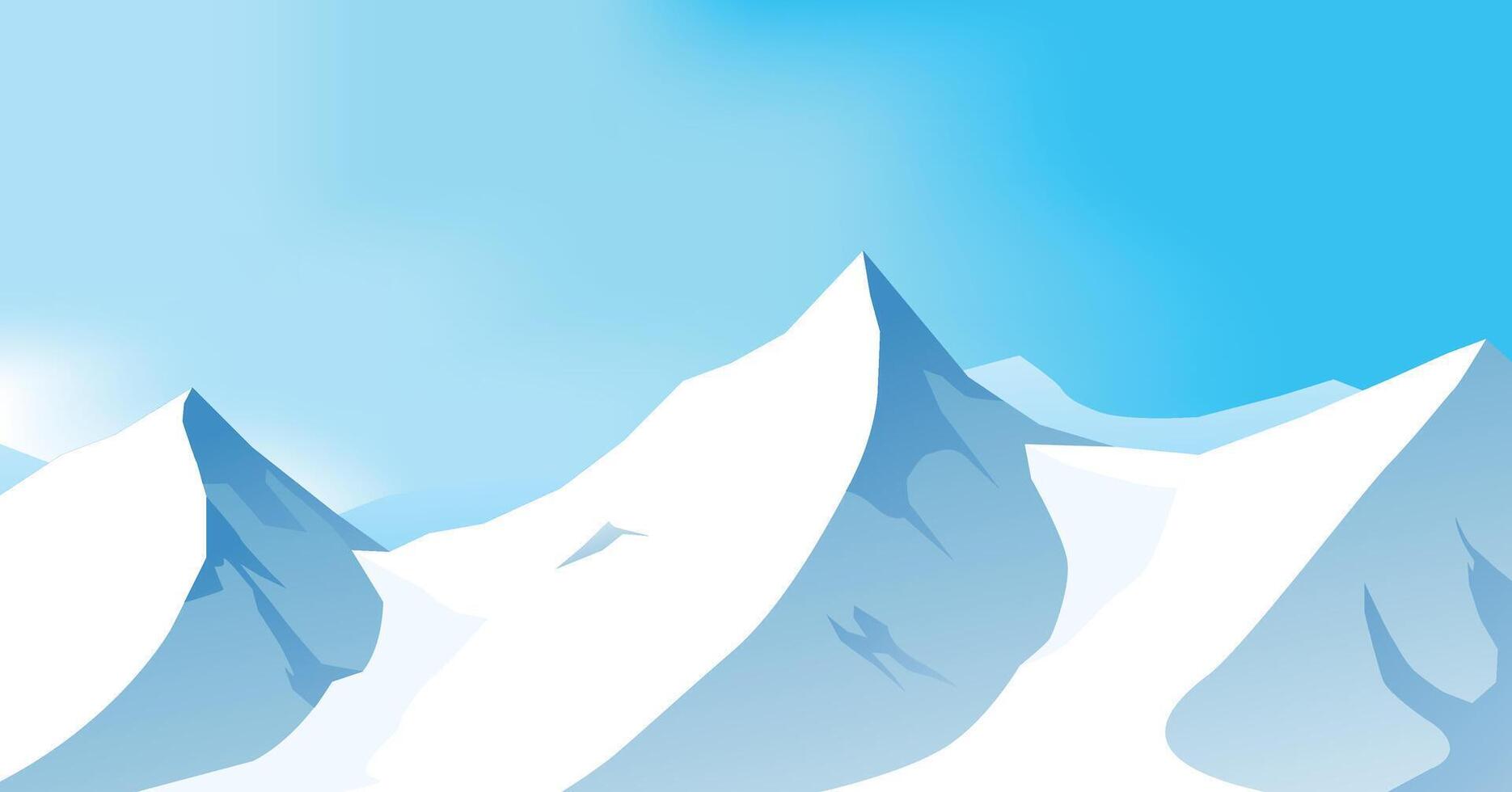 Snowy mountains peak, mountain range illustration vector