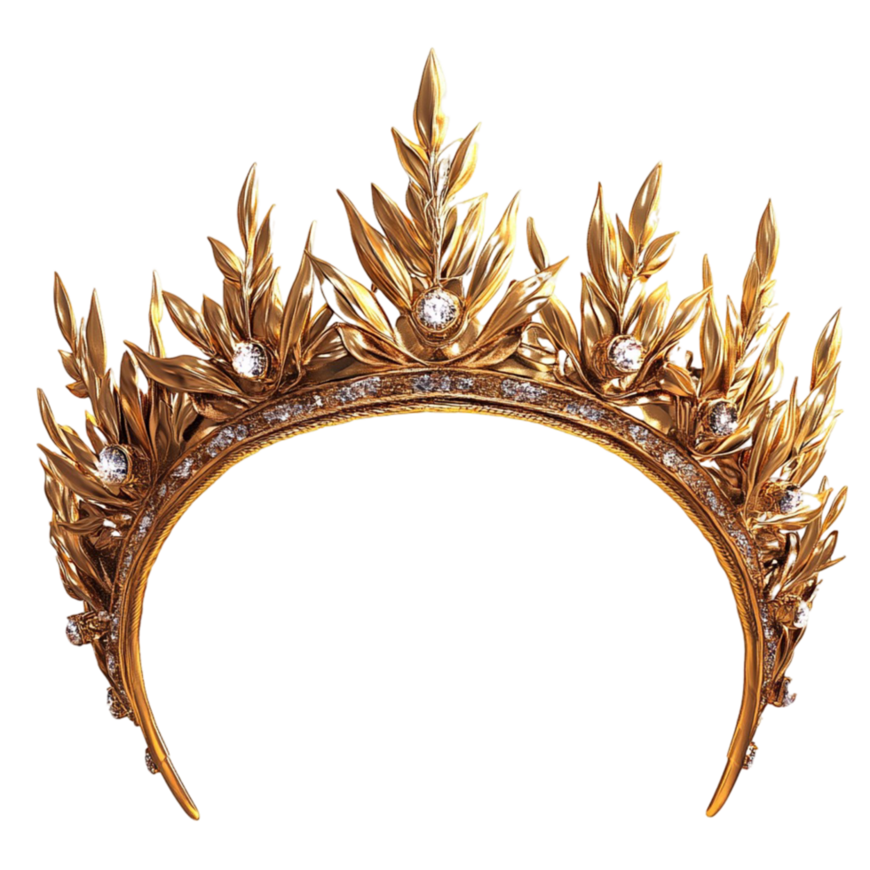 Luxurious Golden Crown Spiked png