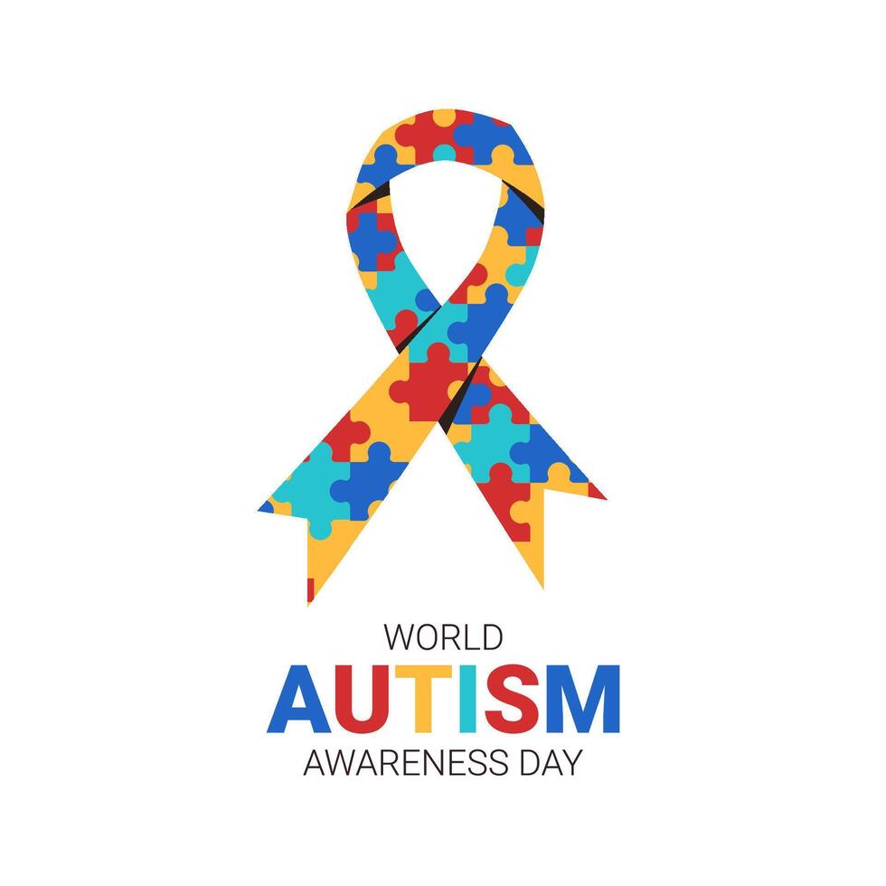 Autism ribbon illustration vector