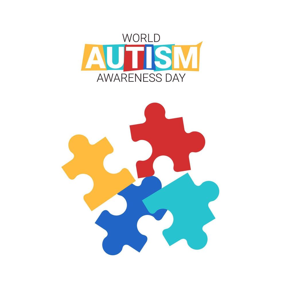 Puzzle autism awareness concept vector