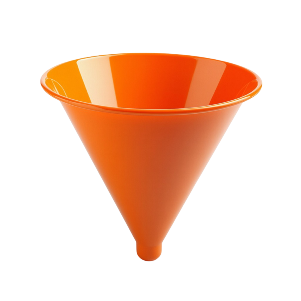 Lightweight Orange Funnel for Fluid and Granular Transfers png