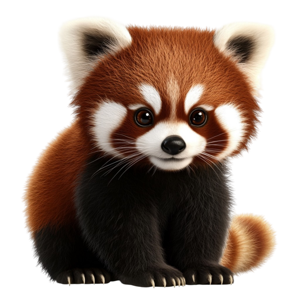 Charming Red Panda Cub Sitting Down Sweet Animal png