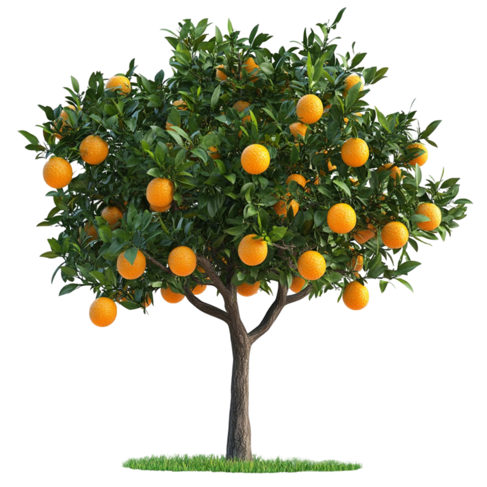 Orange Tree with Fruits and Leaves Full View png