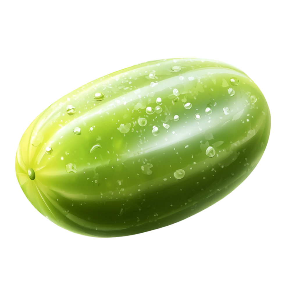 Fresh Green Cucumber with Water Droplets png