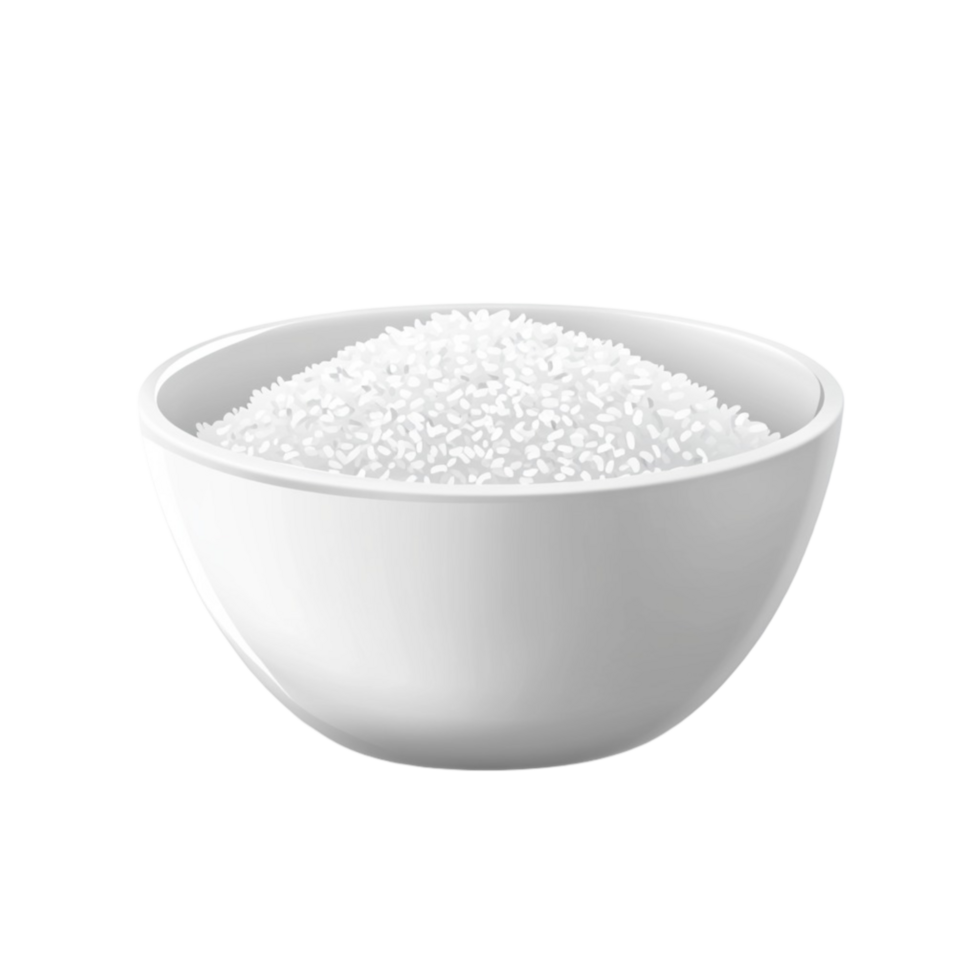 Ceramic Bowl Filled with Fine Rice png