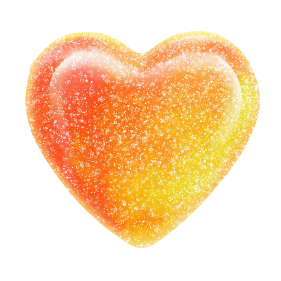 Orange and Yellow Gradient Candy with Sugar Crystals Close Up png