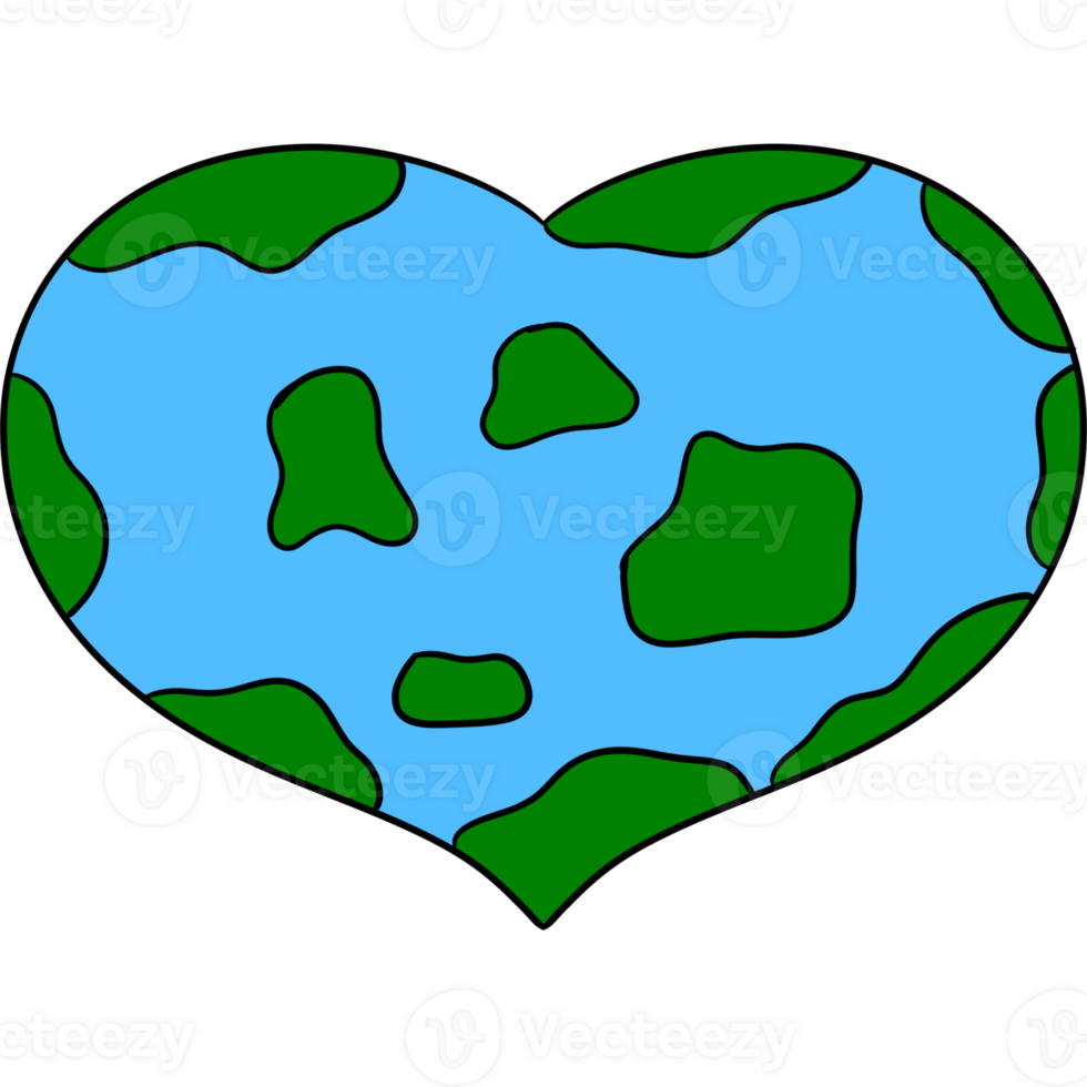 earth in heart clip art png