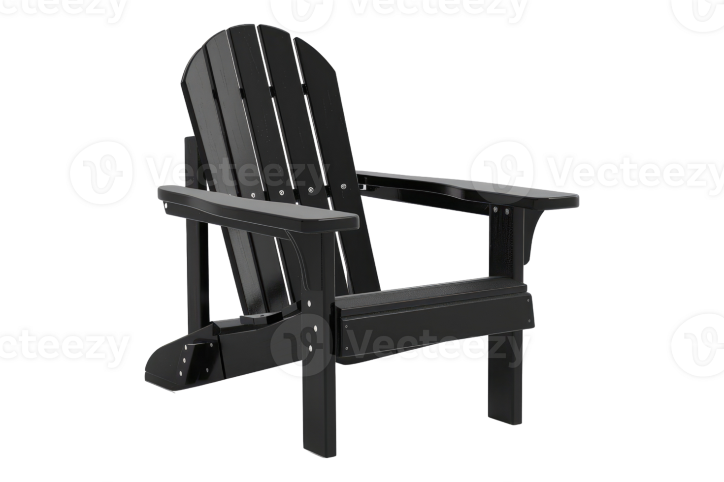 Black adirondack chair featured isolated on transparent background png