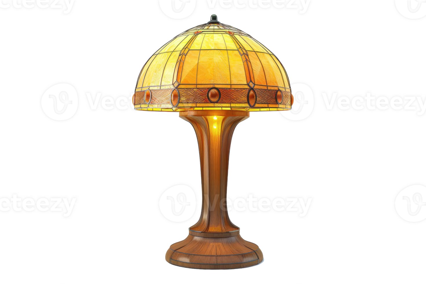 Art deco table lamp isolated on transparent background png