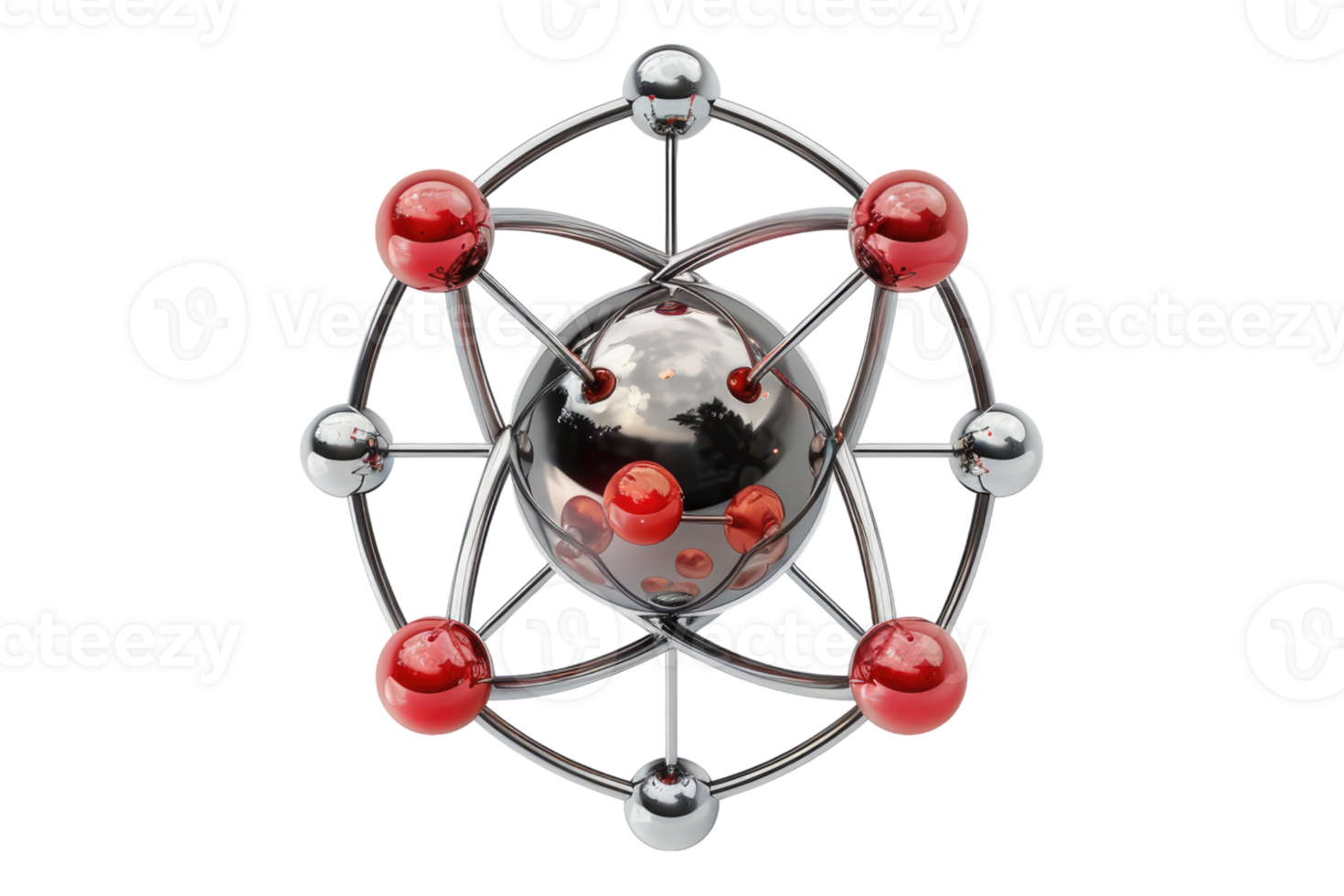 Atom model isolated on transparent background png