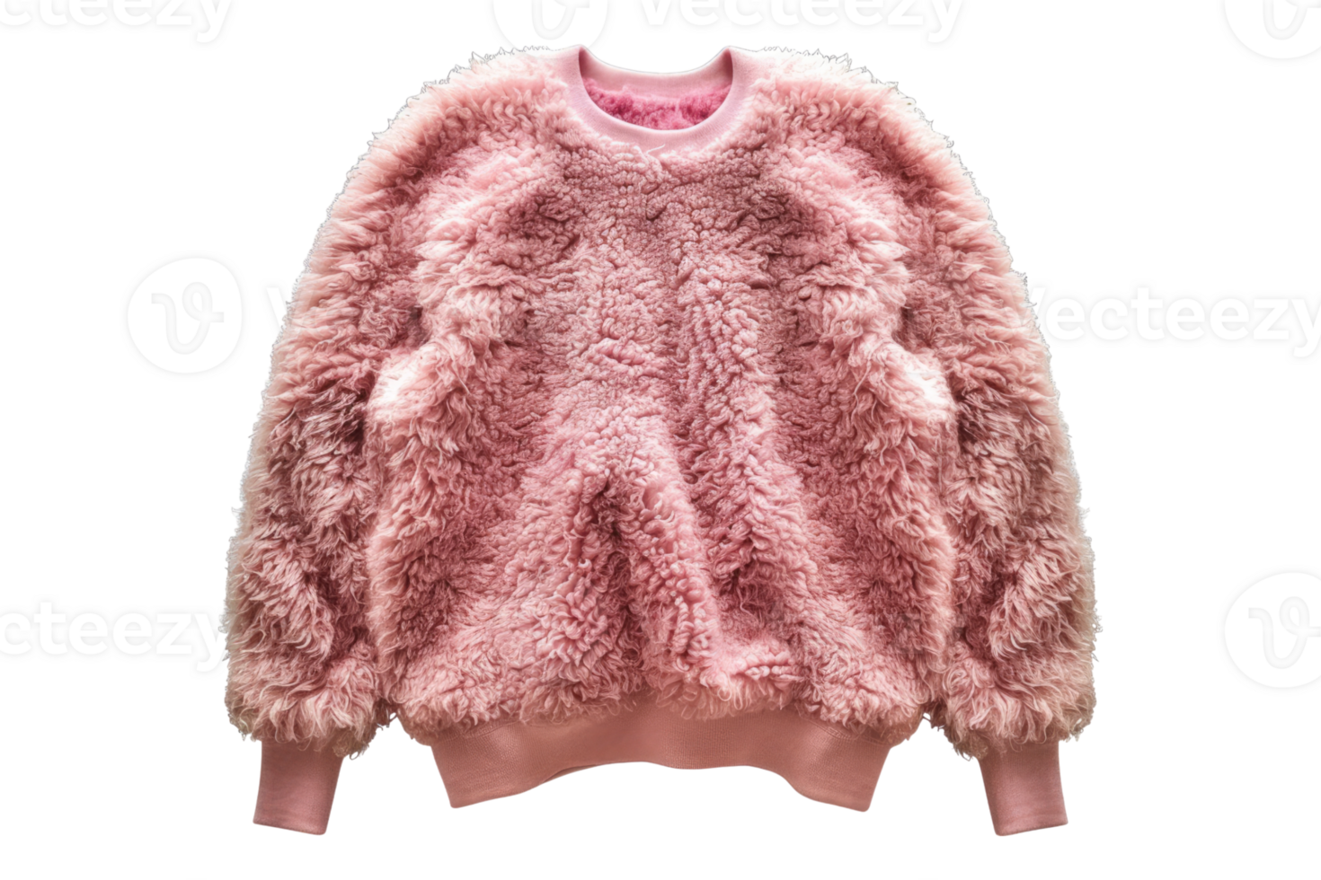 Blush colored sheepskin sweater isolated on transparent background png