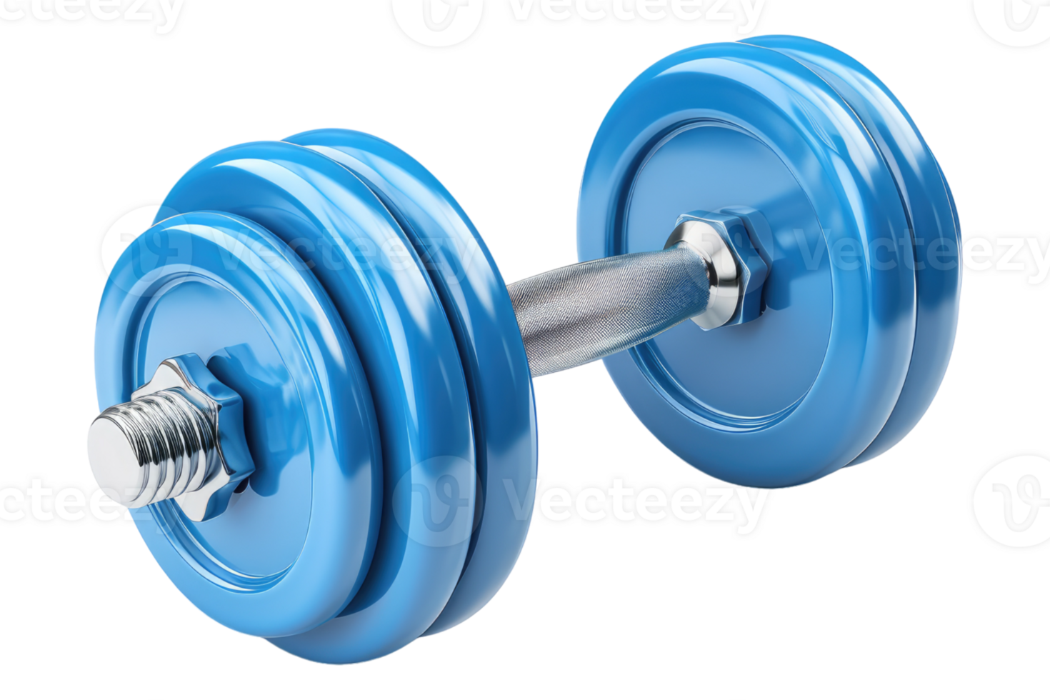 Blue dumbbells isolated on transparent background png