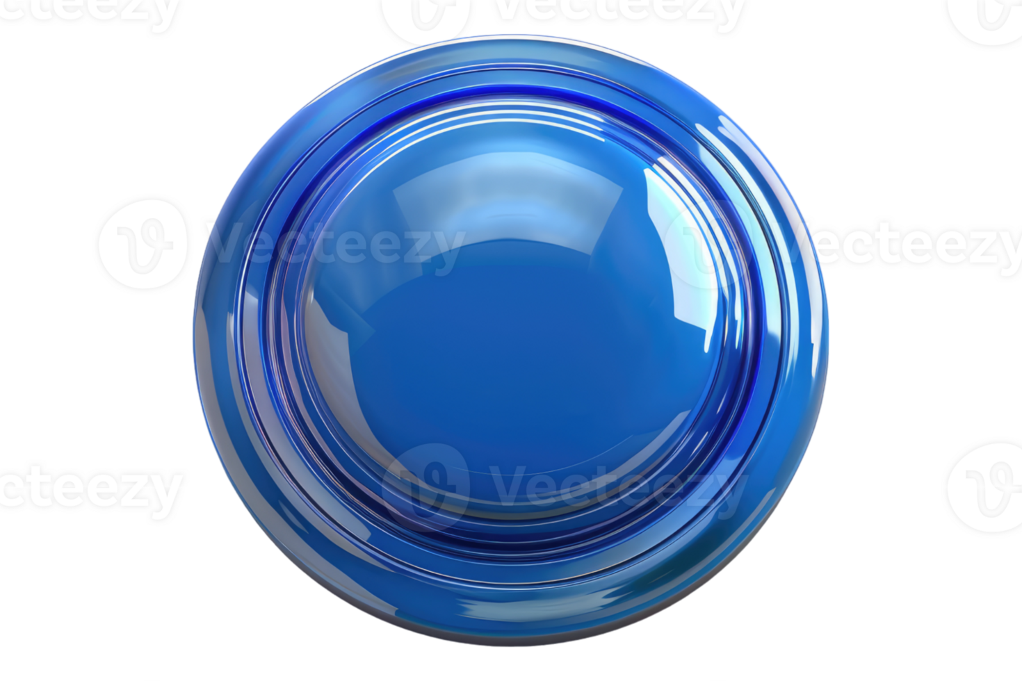 Blue web push button isolated on transparent background png