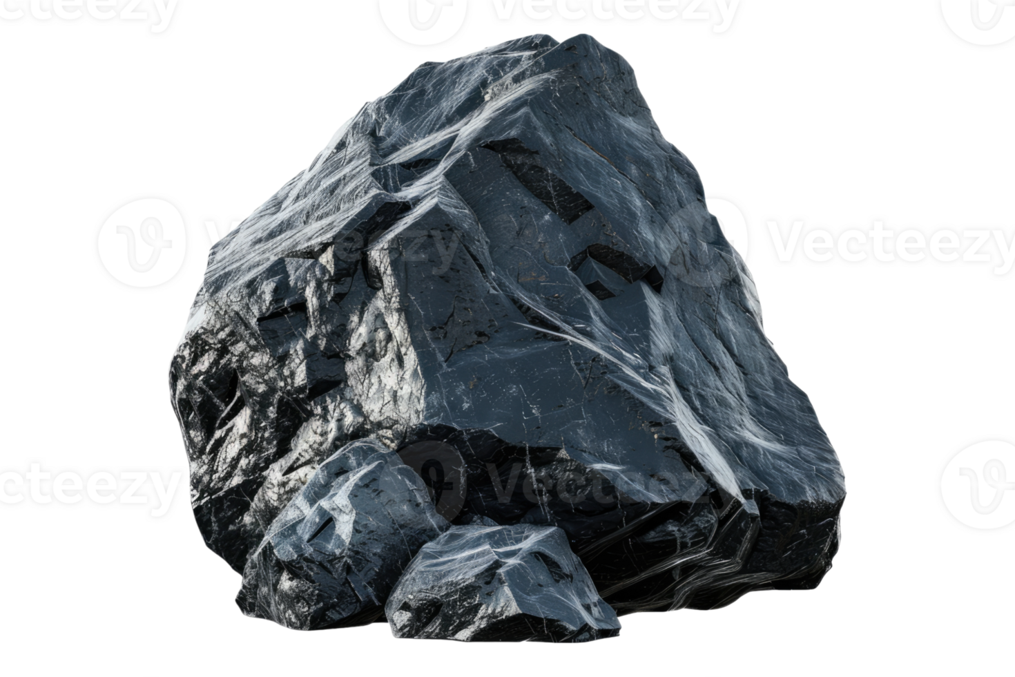 Black rocks and charcoal isolated on transparent background png