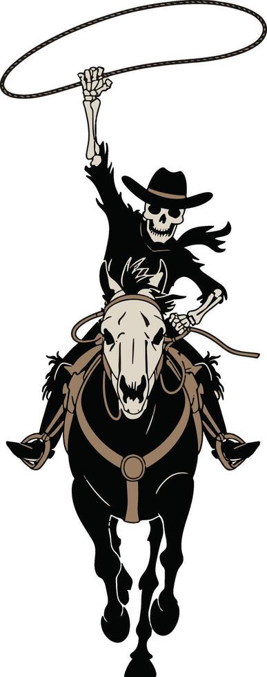 Skull Riding Horse sticker art illustration premium quality vector