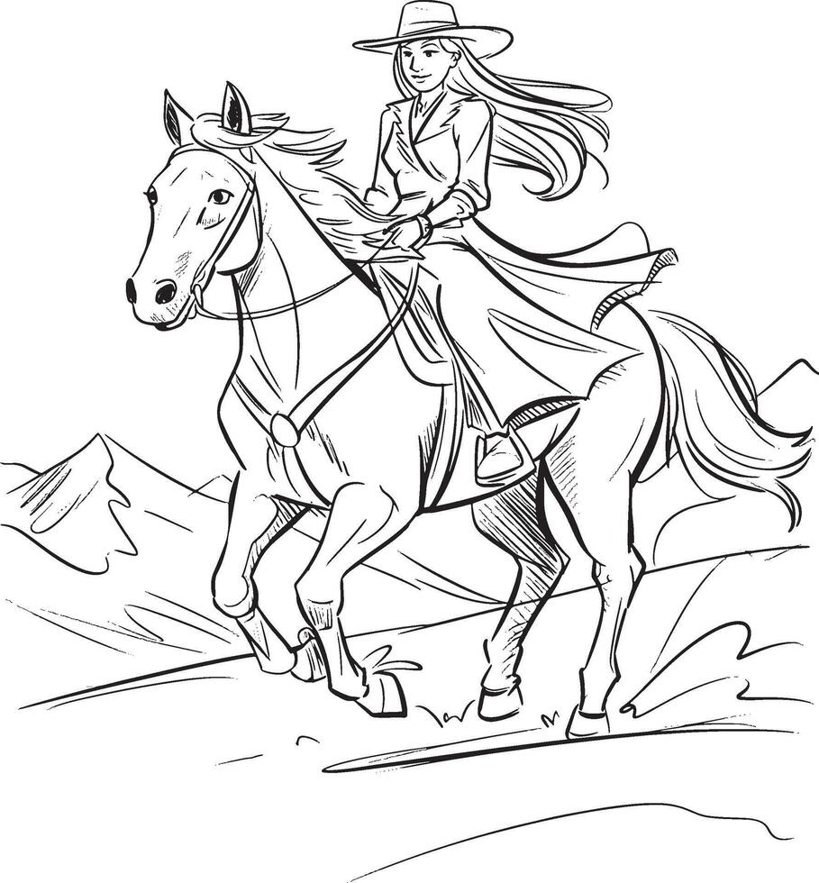 horse riding art design premium quality vector