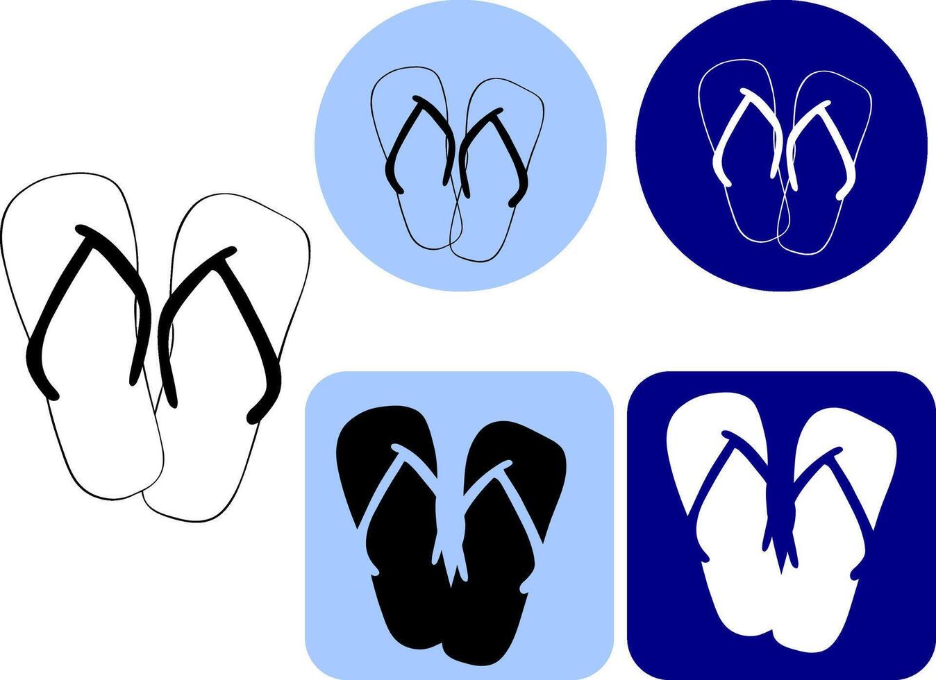 Flip flops logo icon. graphic line ink Outline flip flops icon for web design isolated on colored background. illustration for package, vacation design, fabric and textile. vector