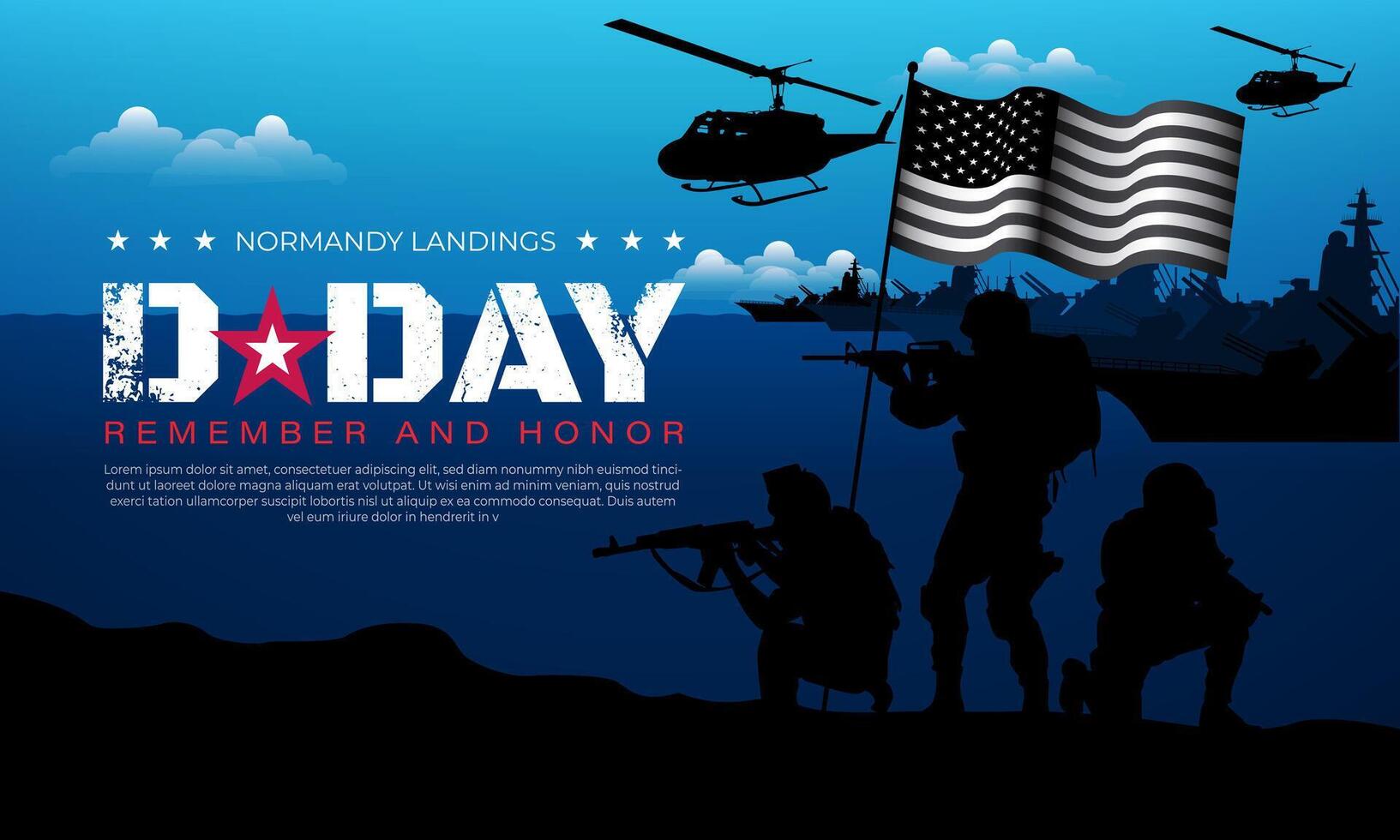 D Day Normandy Landings Background Design illustration vector