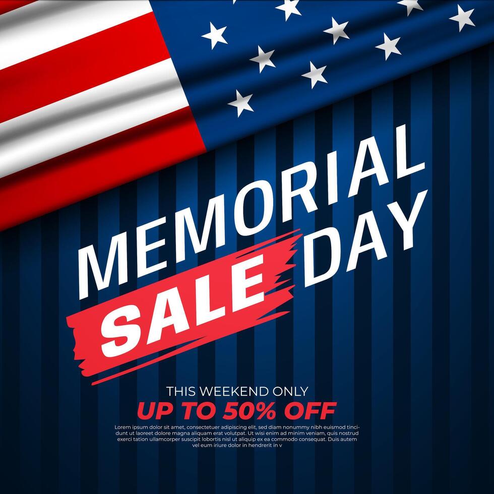 Memorial Sale Day Banner Background illustration vector