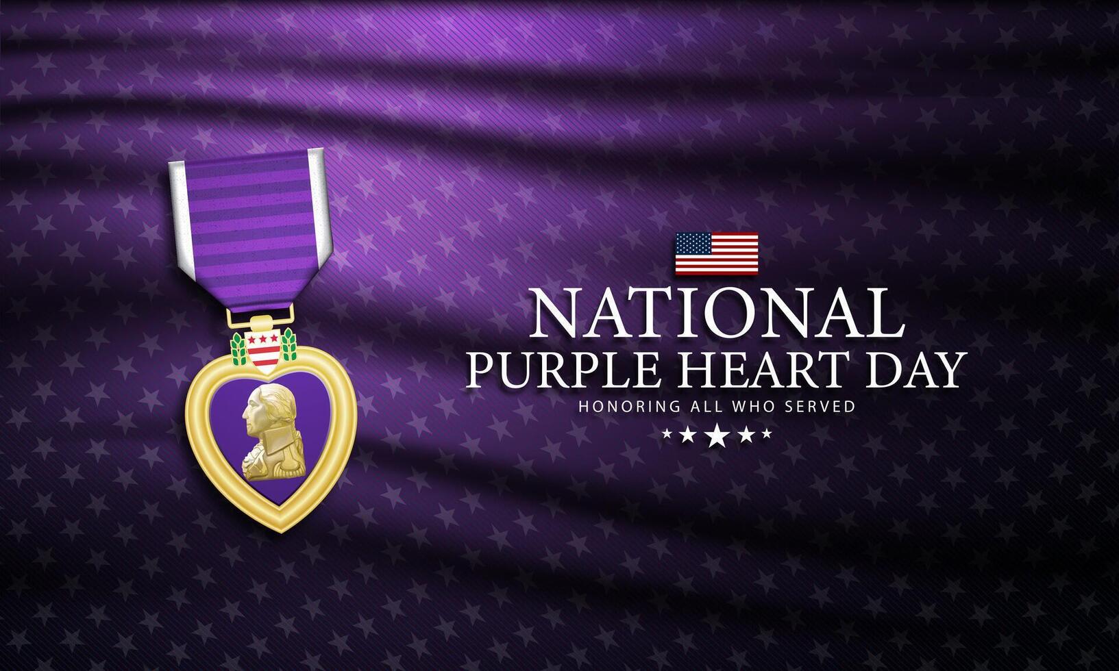 National Purple Heart Day August 7 Background vector