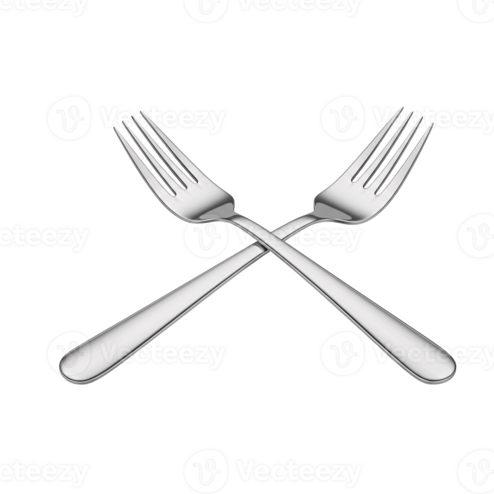 Crossed silver forks signifying a meal or dining experience. png