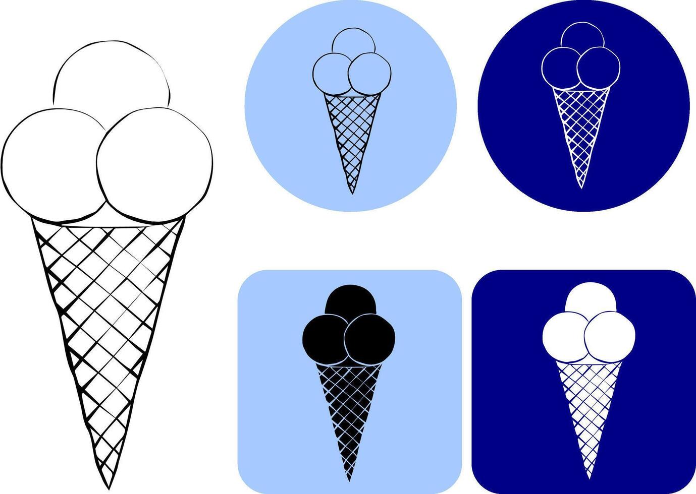 Ice cream corn logo outline icon. graphic line ink Cold dessert. Sweet shop menu. Customizable linear contour symbol. for package, vacation design, fabric and textile. vector