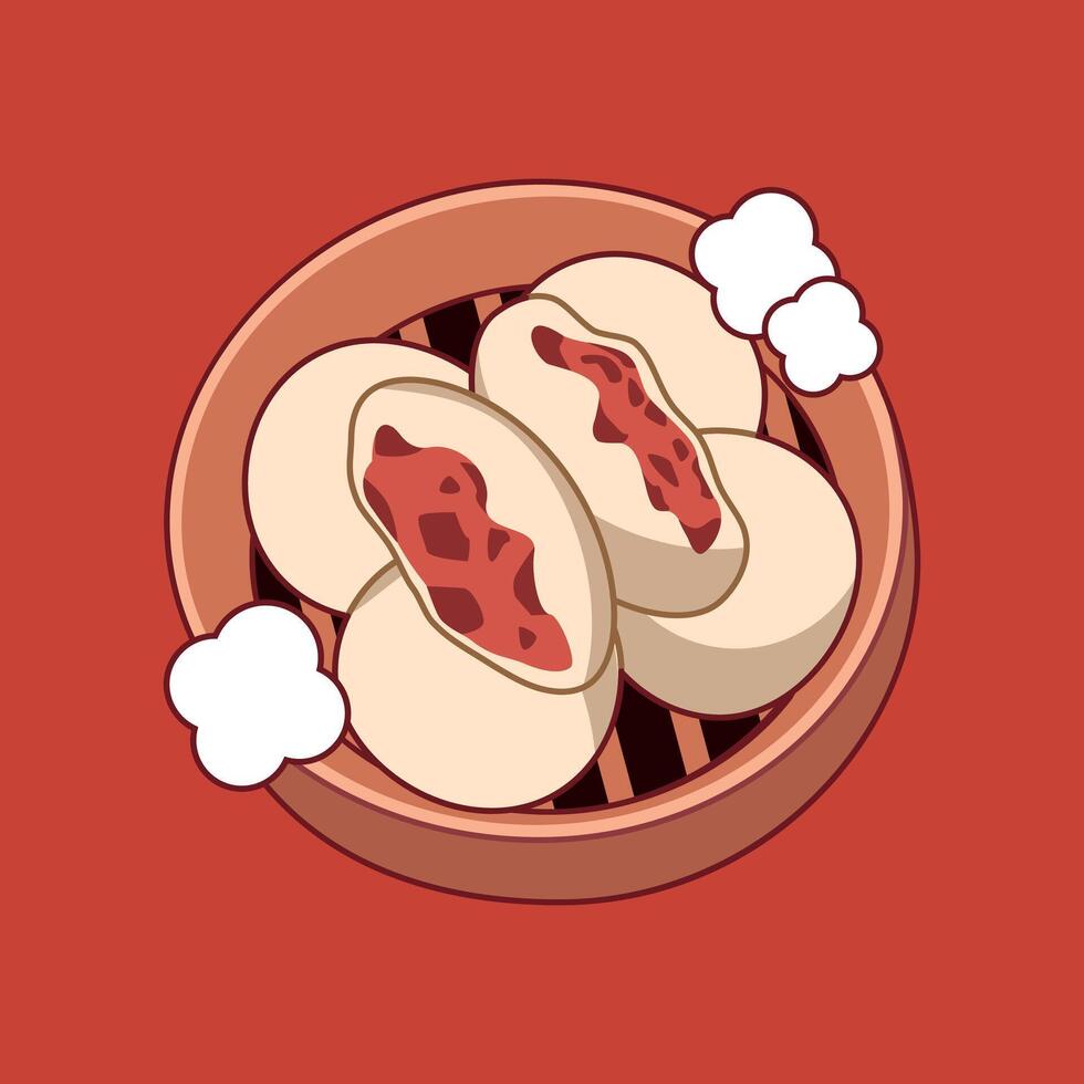 Breakfast Meal Steamed Bun vector