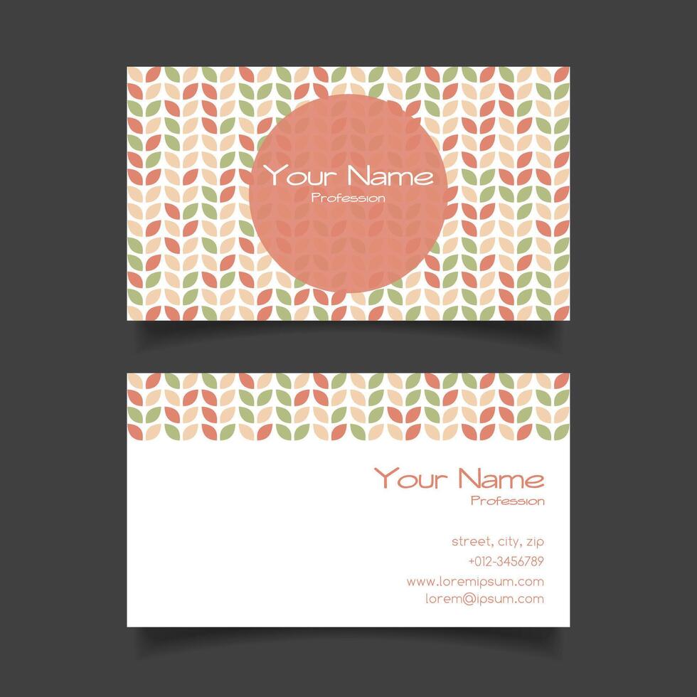 Business card template with knitting pattern vector