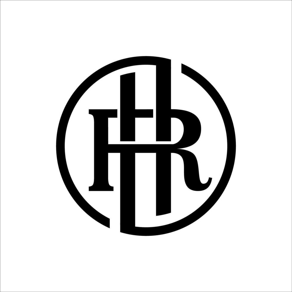 RH Letter Logo round design vector