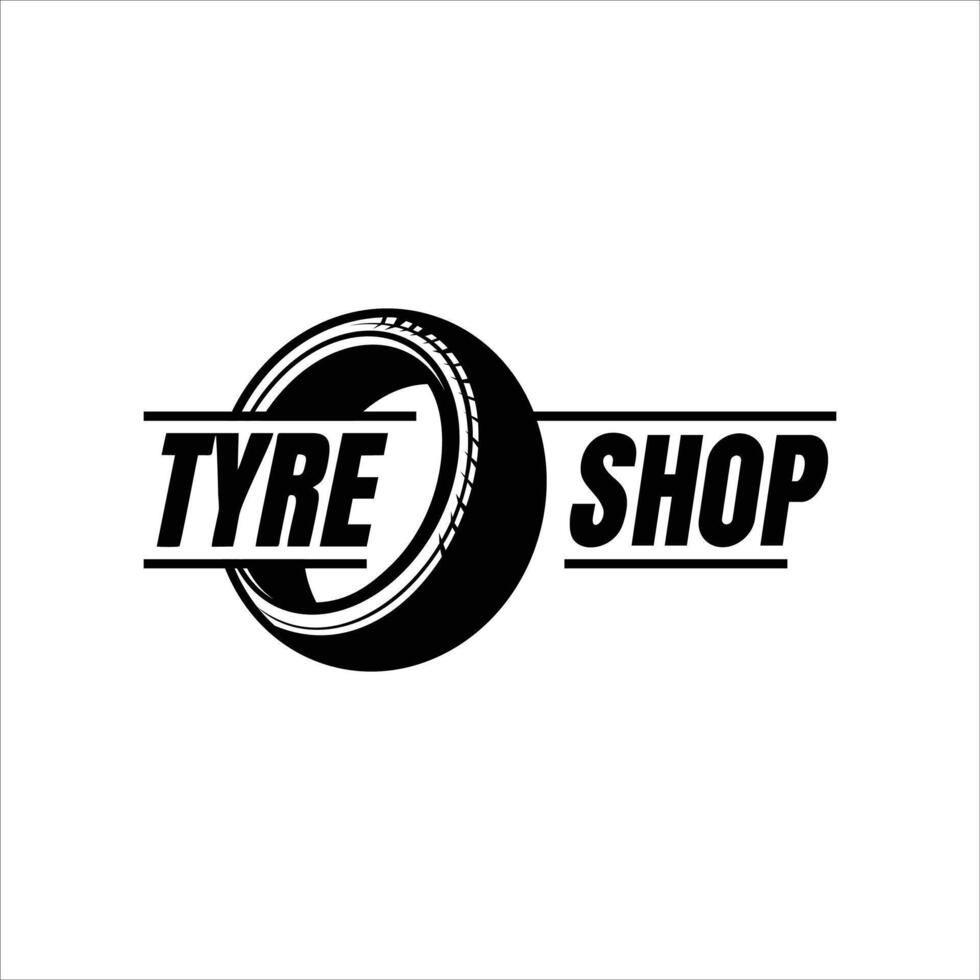 A tire shop logo with a white background vector