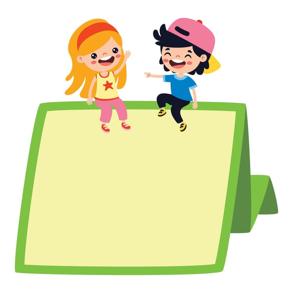 Kids With Origami Banner vector
