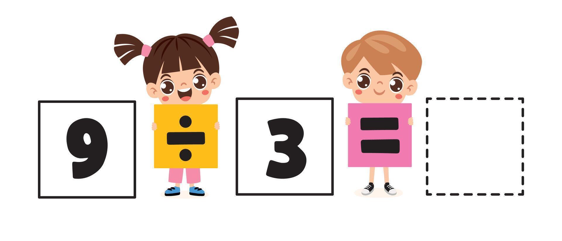 Mathematic Worksheet For Four Operations vector