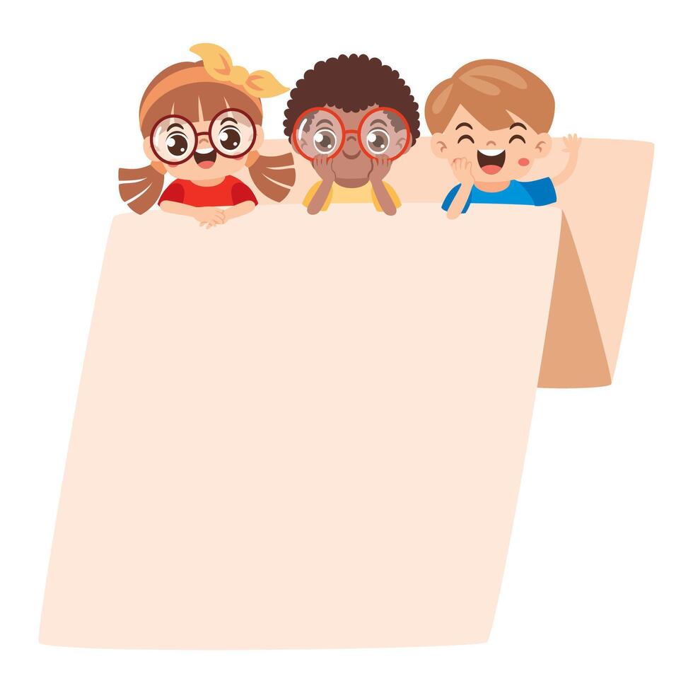 Pupils With Origami Speech Bubble vector