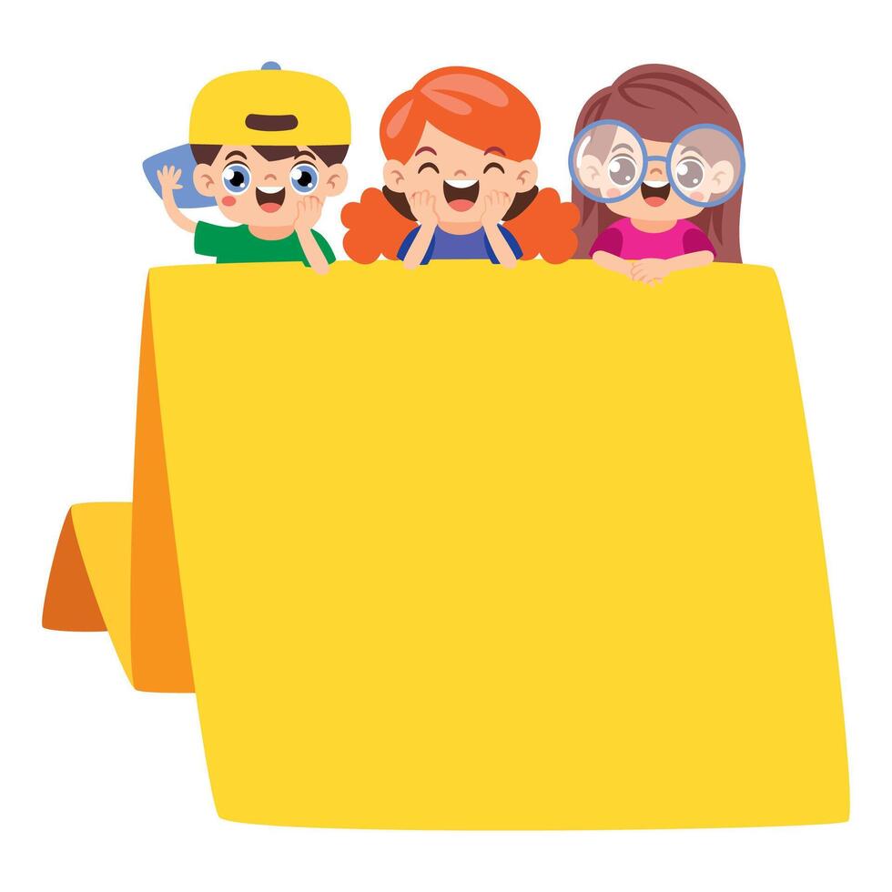 Students With Origami Speech Bubble vector