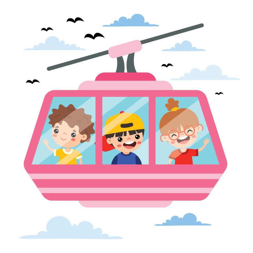 Characters In A Cablecar vector