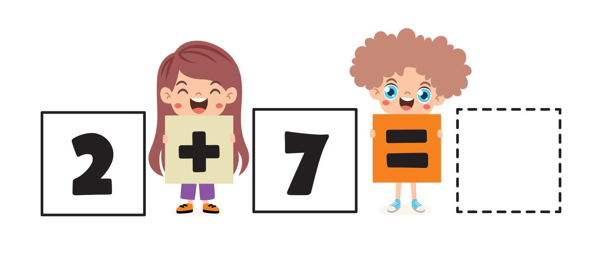 Maths Worksheet For Child vector