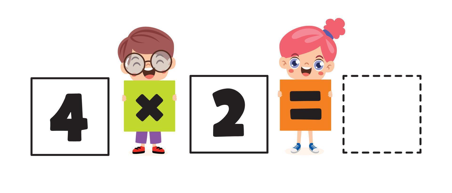 Maths Worksheet For Kid vector